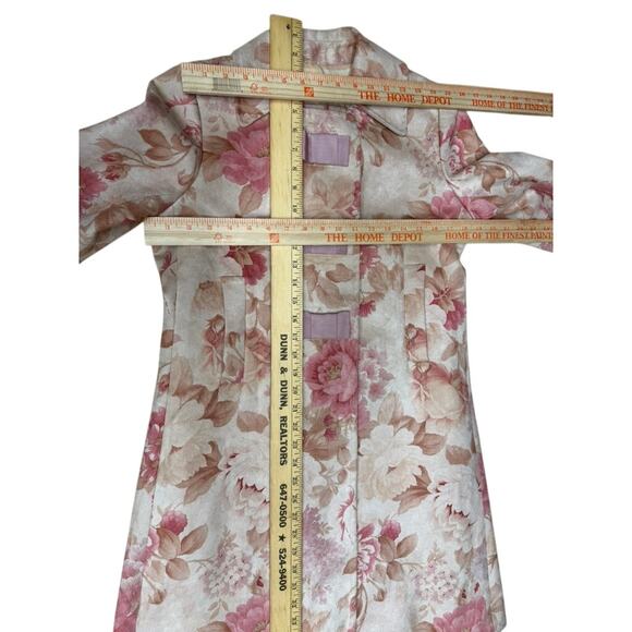 "MARIO BALTHAZAR" STUNNING Y2K Peonies Faux Suede Dress Coat SZ 2 RARE! PLZ READ - Picture 4 of 16